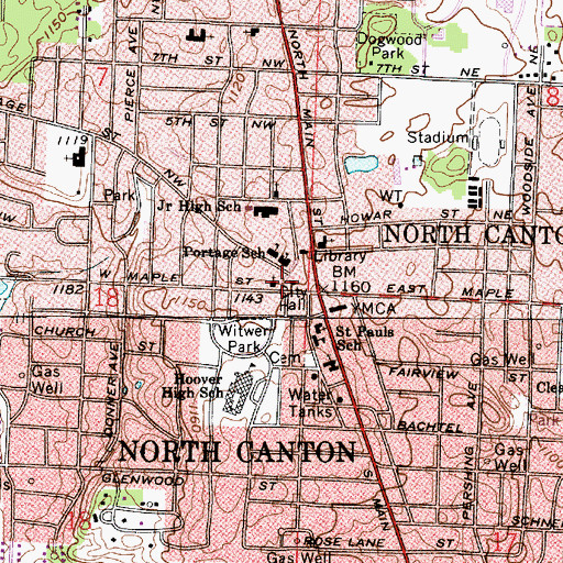 Topographic Map of Northminster Presbyterian Church, OH