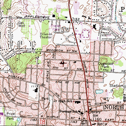 Topographic Map of Faith United Methodist Church, OH