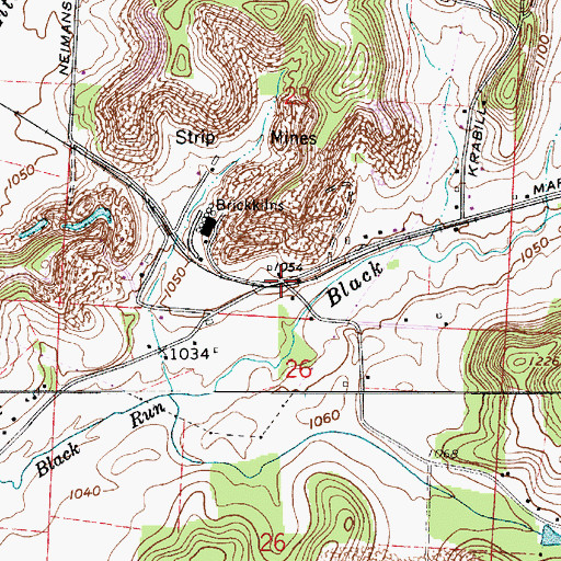 Topographic Map of Mapleton Station (historical), OH