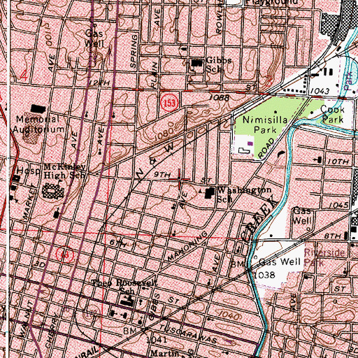 Topographic Map of Ninth Street Church of God, OH