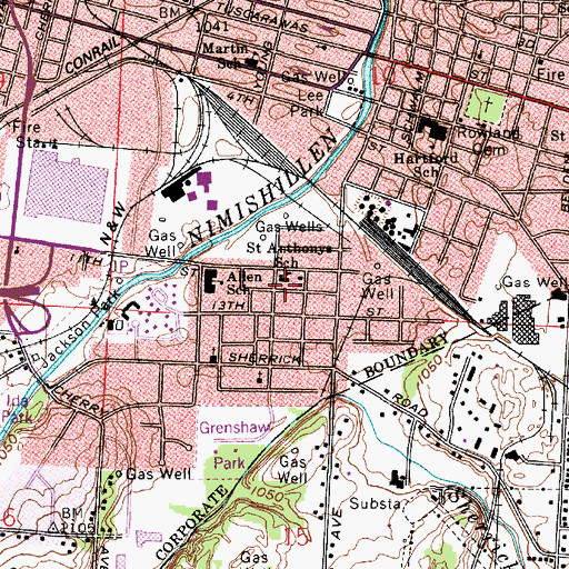 Topographic Map of Saint Anthonys Catholic Church, OH