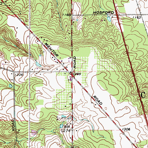 Topographic Map of Chardon Centre (historical), OH