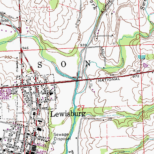 Topographic Map of Millers Fork, OH