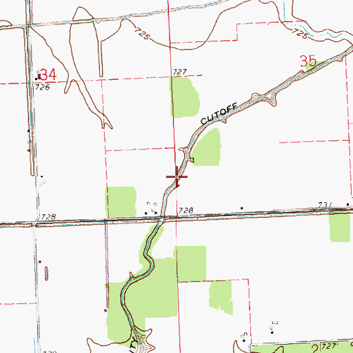 Topographic Map of Miller City Cutoff, OH