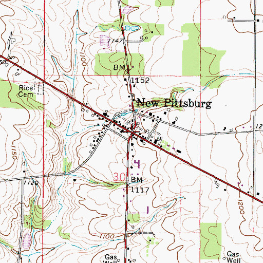 Topographic Map of New Pittsburg, OH