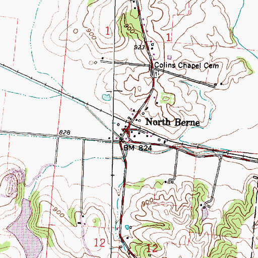 Topographic Map of North Berne, OH
