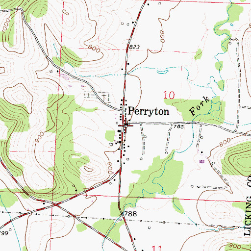 Topographic Map of Perryton, OH