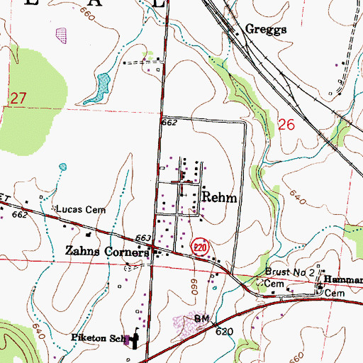 Topographic Map of Rehm, OH