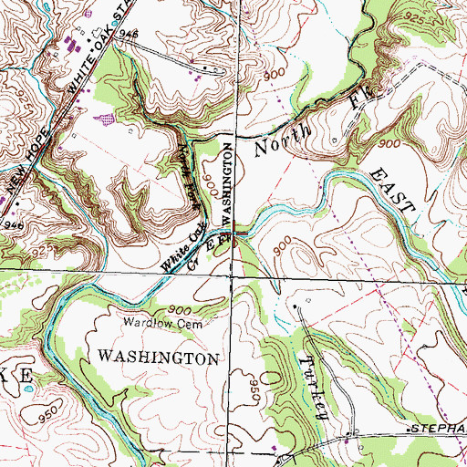 Topographic Map of Turkey Hole Run, OH