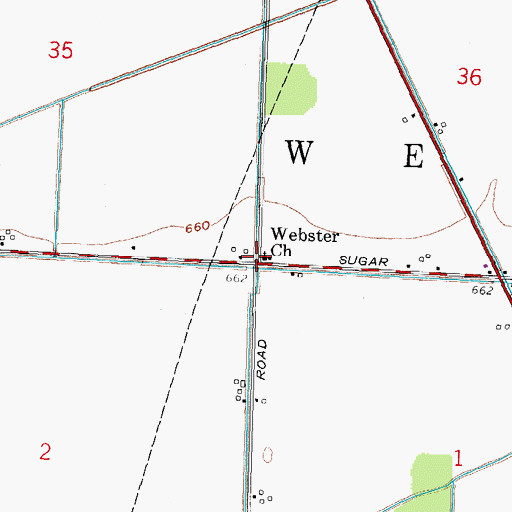 Topographic Map of Webster Church, OH