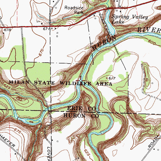 Topographic Map of West Branch Huron River, OH
