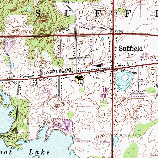 Topographic Map of Suffield Elementary School, OH