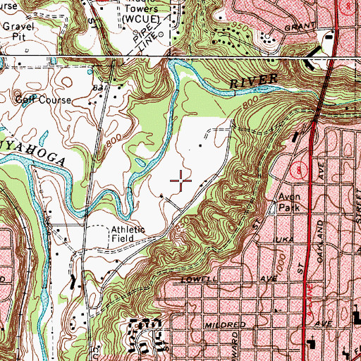 Topographic Map of Cascade Valley Park, OH