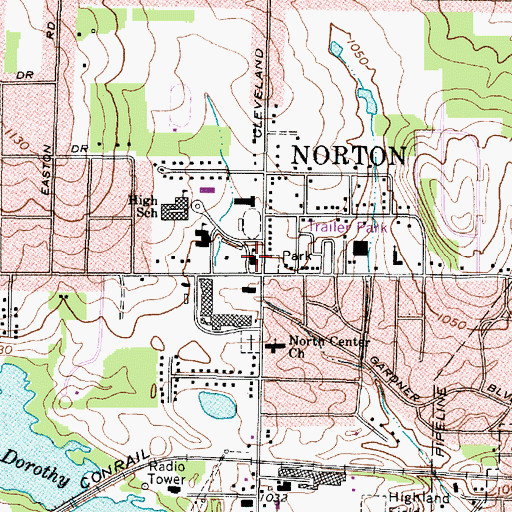 Topographic Map of Norton Primary School, OH