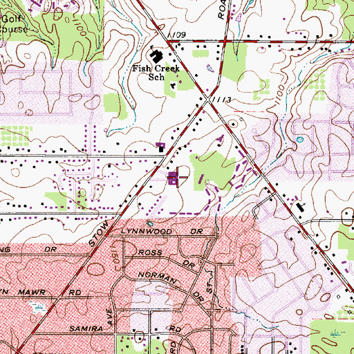 Topographic Map of Echo Hills Elementary School, OH