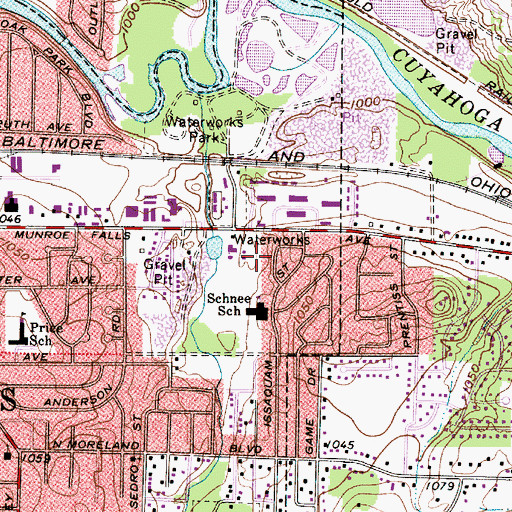 Topographic Map of Kennedy Park, OH