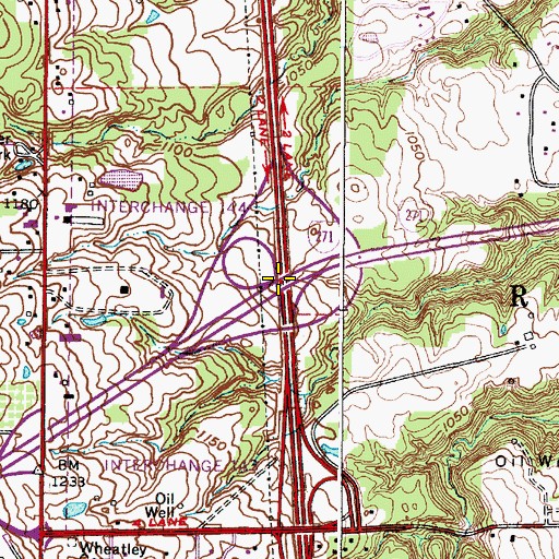 Topographic Map of Interchange 144, OH