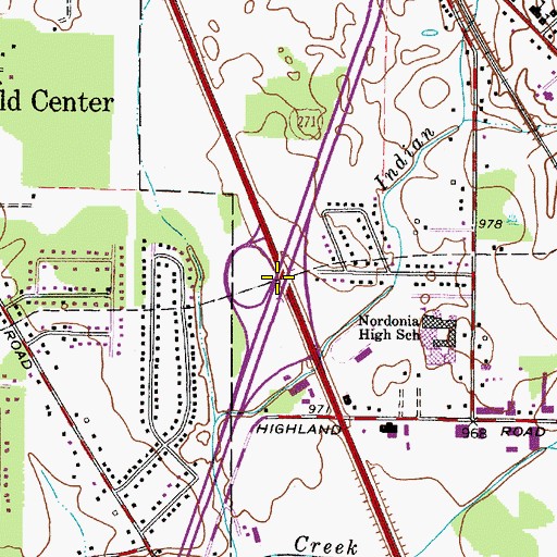 Topographic Map of Interchange 18, OH