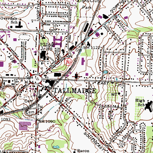 Topographic Map of Tallmadge Center Shopping Plaza, OH