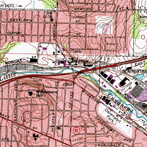 Topographic Map of Interchange 26, OH
