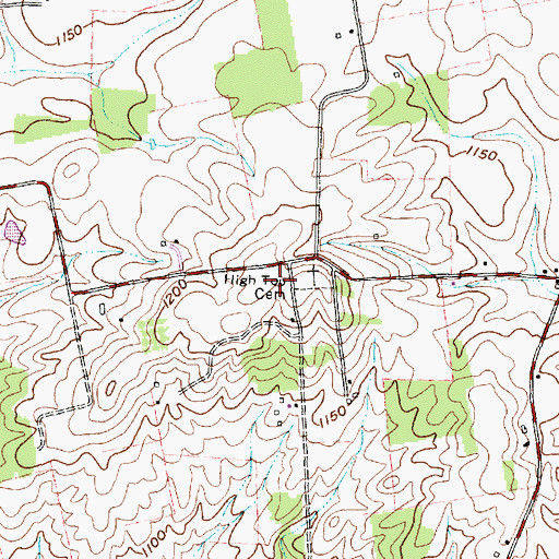 Topographic Map of Cemetery Hill, OH