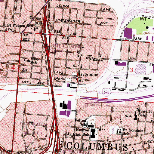 Topographic Map of New Bethlehem Baptist Church, OH