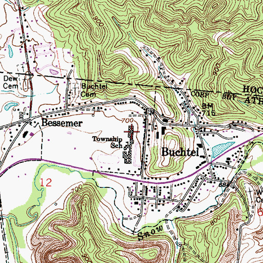 Topographic Map of York Elementary School, OH