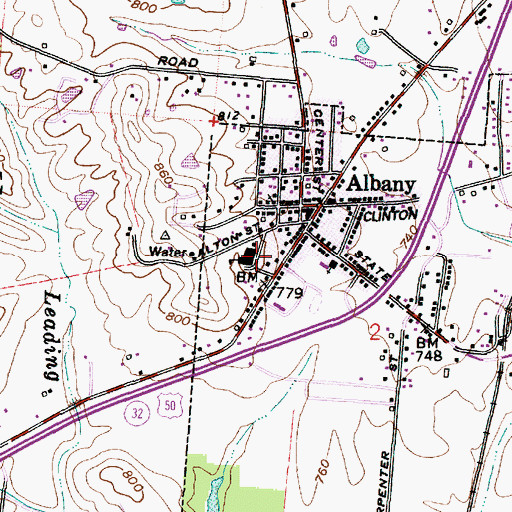 Topographic Map of Alexander Elementary School, OH