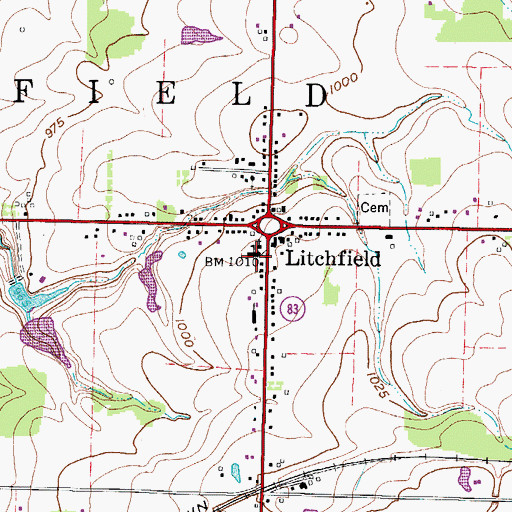 Topographic Map of Litchfield Elementary School, OH