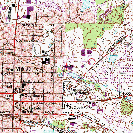 Topographic Map of Sidney Fenn Elementary School, OH