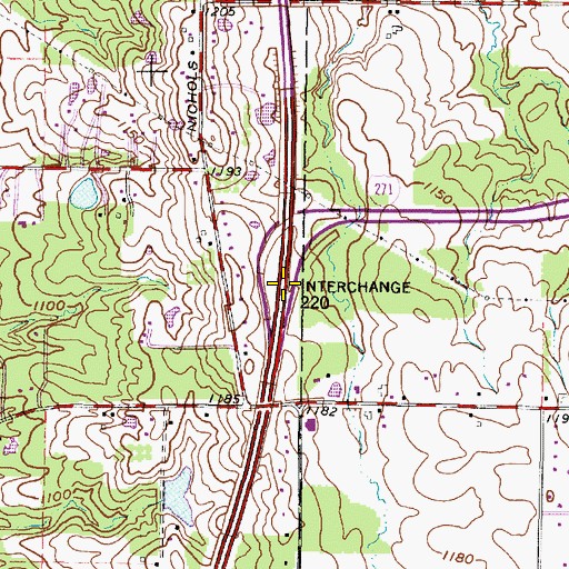 Topographic Map of Interchange 220, OH