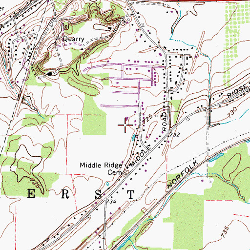 Topographic Map of Amherst Township Park, OH