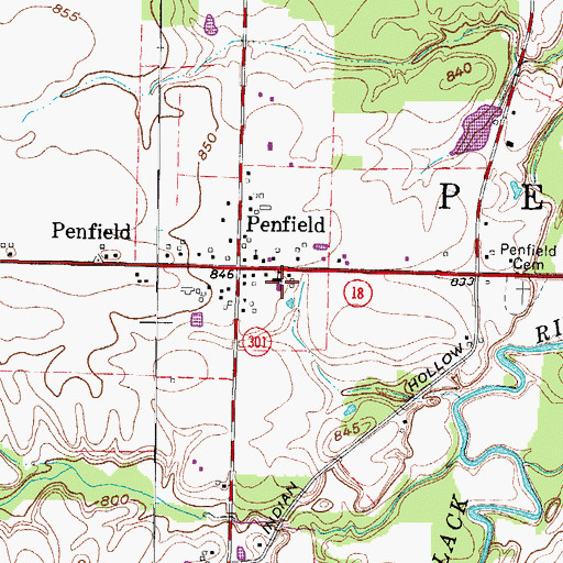 Topographic Map of Penfield Elementary School, OH