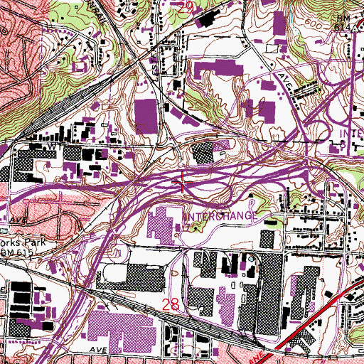 Topographic Map of Interchange 7, OH