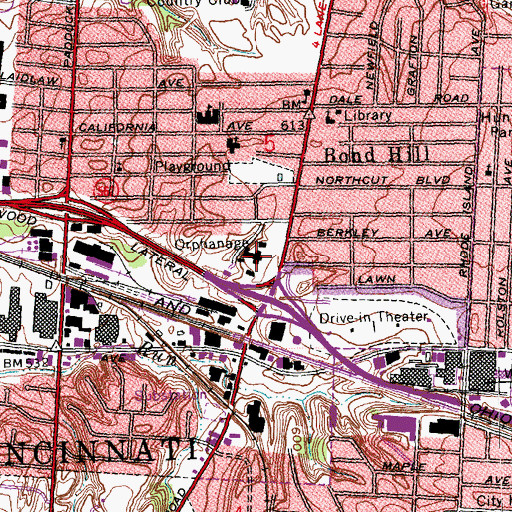 Topographic Map of Saint Aloysius Orphanage, OH
