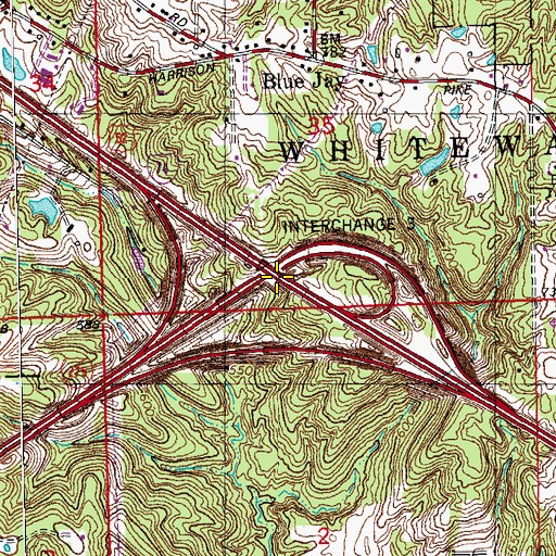 Topographic Map of Interchange 3, OH