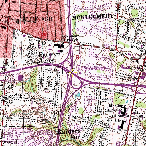Topographic Map of Interchange 14, OH