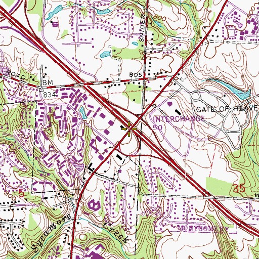 Topographic Map of Interchange 50, OH