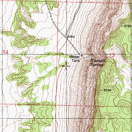 Topographic Map of Russell Spring, AZ