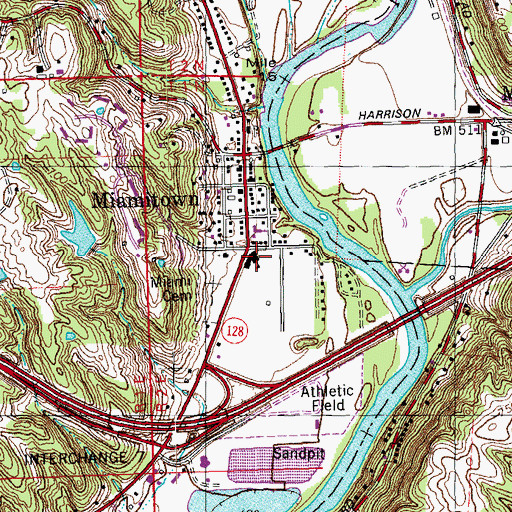 Topographic Map of Miamitown Elementary School, OH