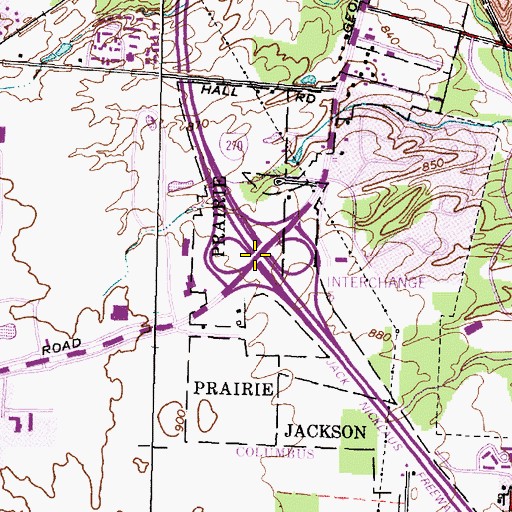 Topographic Map of Interchange 5, OH