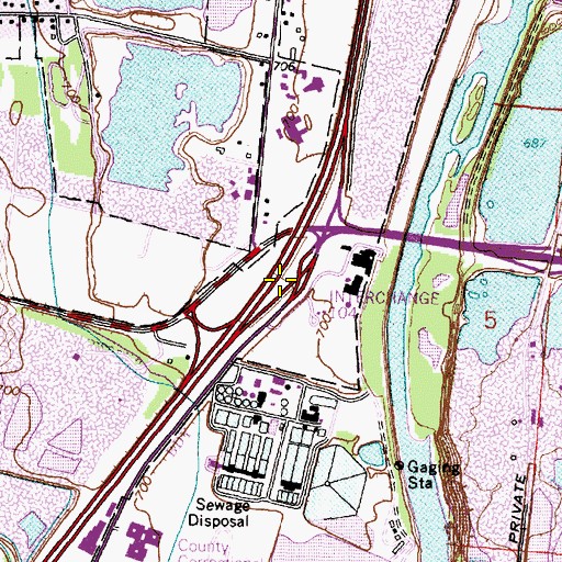 Topographic Map of Interchange 104, OH