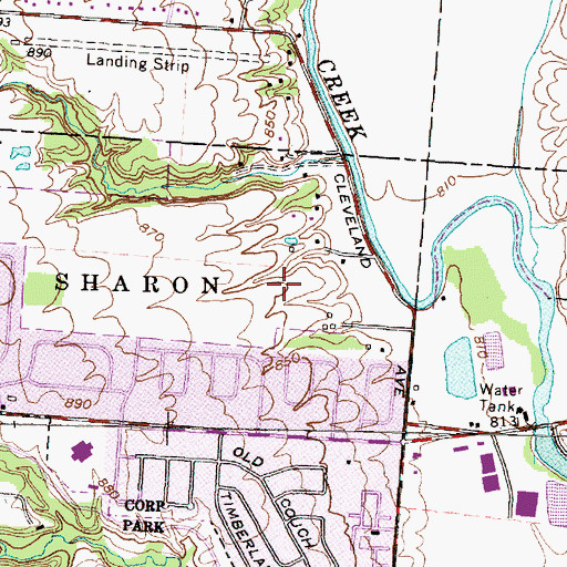 Topographic Map of Metzger Park, OH
