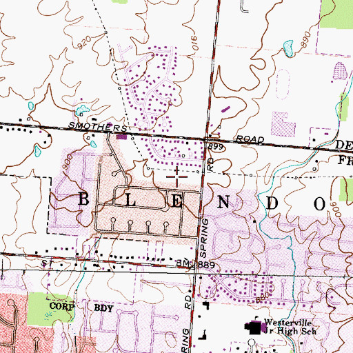 Topographic Map of Towers Park, OH