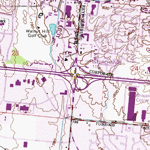 Topographic Map of Interchange 110, OH