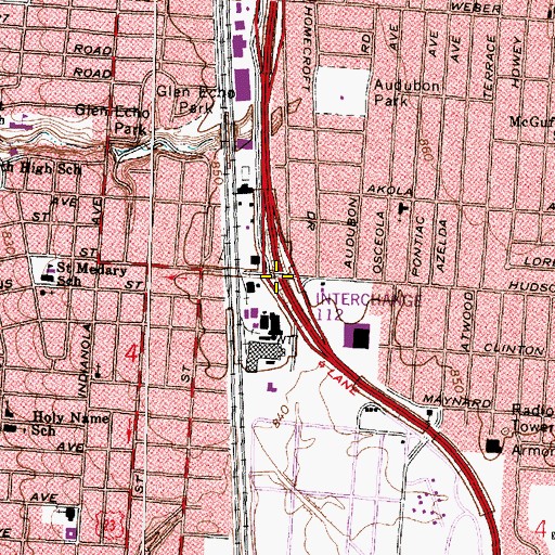 Topographic Map of Interchange 112, OH