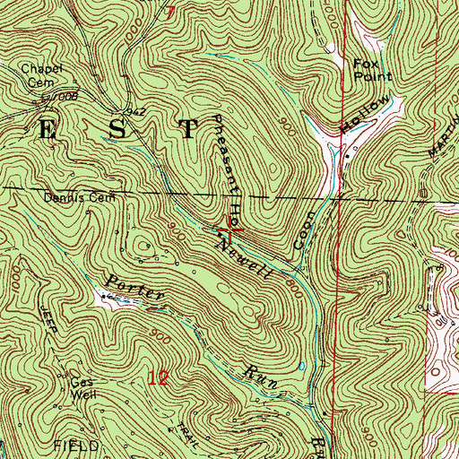 Topographic Map of Pheasant Hollow, OH