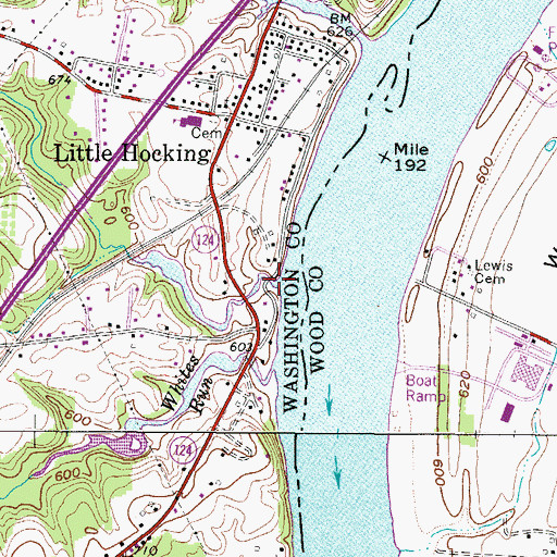 Topographic Map of Sawyer Run, OH