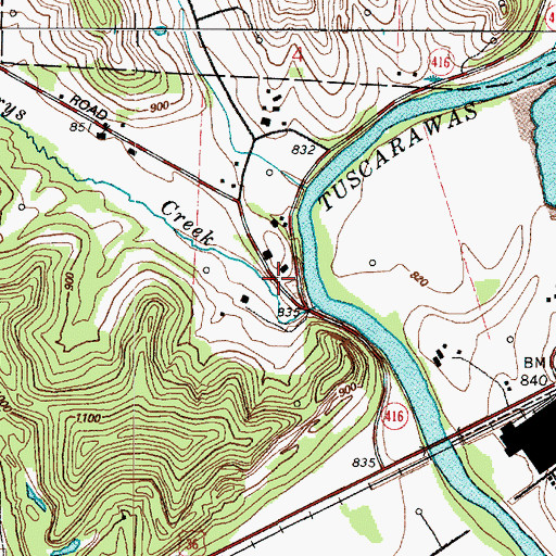 Topographic Map of Frys Valley, OH