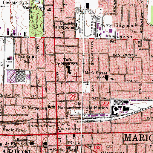 Topographic Map of Quinn Chapel American Methodist Church, OH